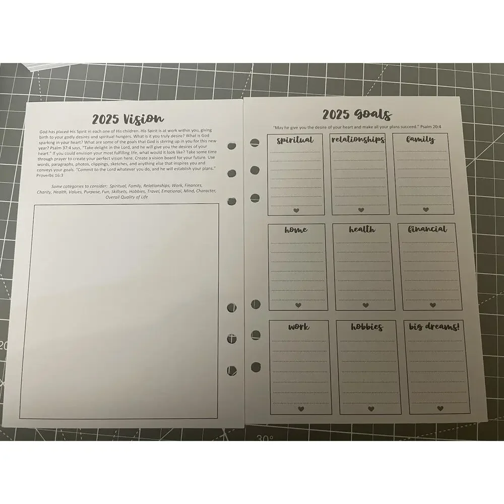 Prayerful Planner Size A5 ~ 6 Hole Punched ~ Dated 2025 ~ Only Opened For Pics